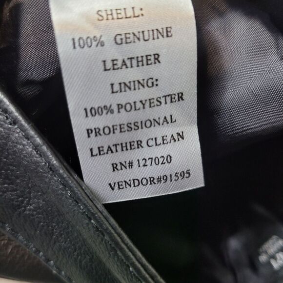 Vtg 90's Metrostyle Women's Size 12 Black Leather Motorcycle Boot Cut Pant Lined - Picture 15 of 15